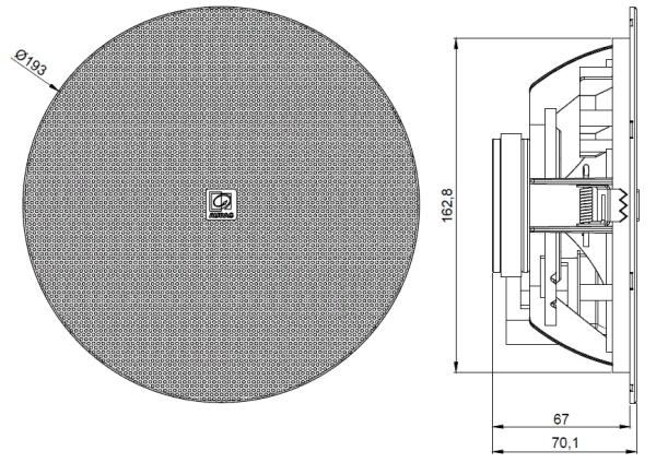 AUDAC CENA706/W, широкополосная, встраиваемая акустическая система
